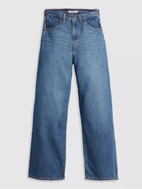 Levi's Women's Cinch Baggy Wide Leg Jeans in Medium Blue Denim Sz 30